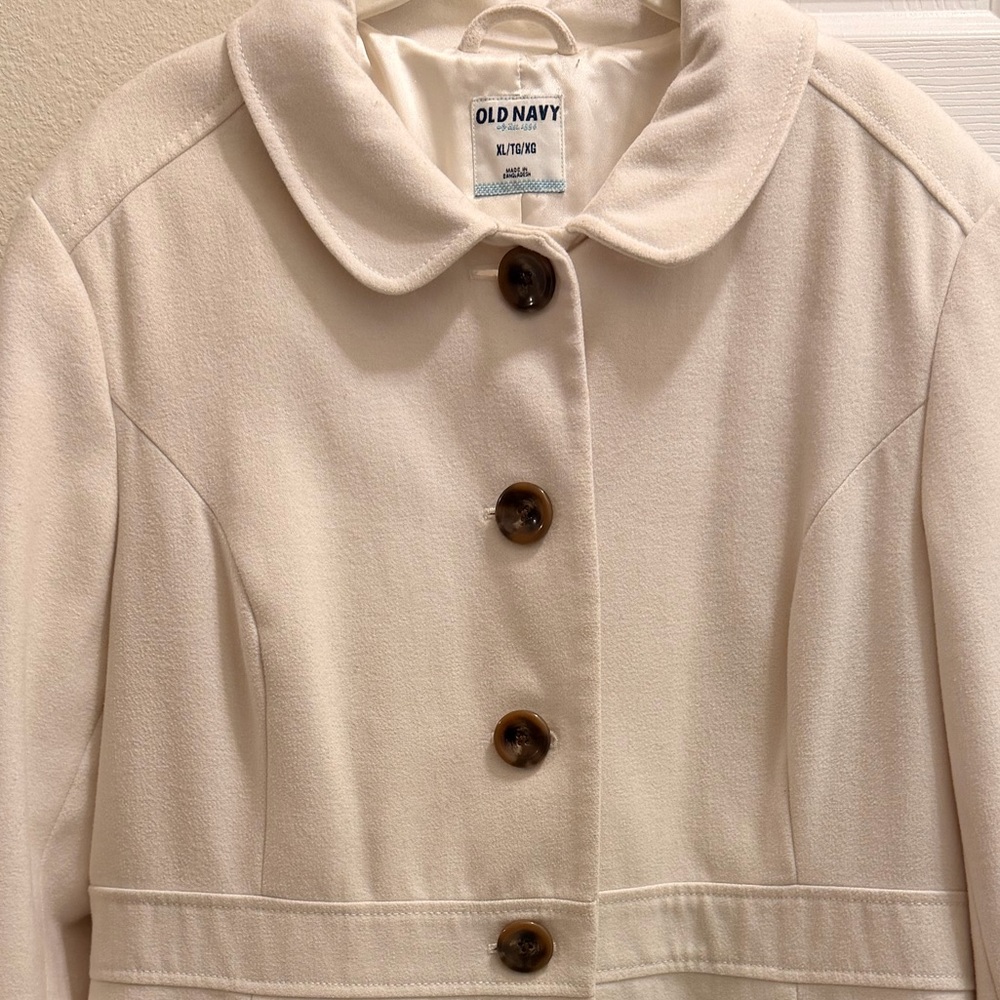 Old Navy Women's Off-White Pea Coat